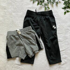 Sport Place Baby Pants and Shorts Set 12-18M Black Grey GUC Bonus